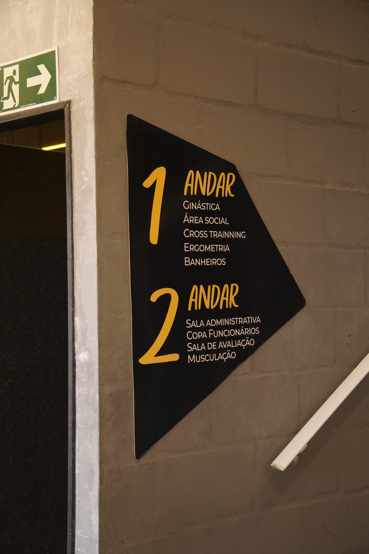 Placa de sinalização dos andares e ambientes da unidade Paulista