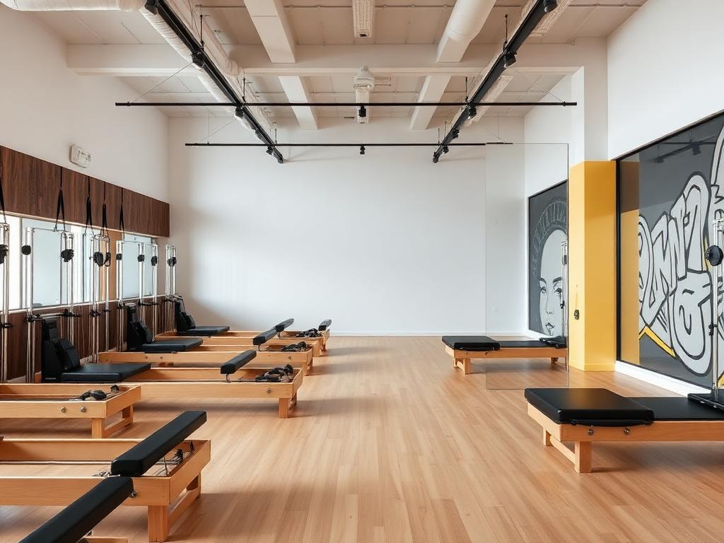 Sala de Pilates e Lutas da On Fitness com equipamentos e tatames
